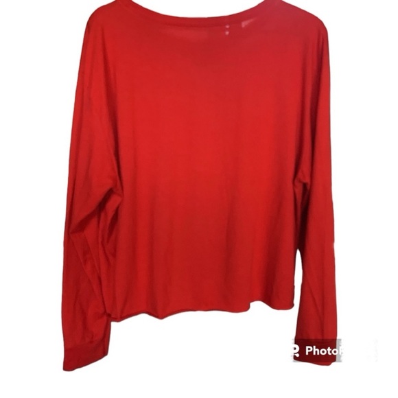 Take That 3X Cropped Long Sleeve Crew Neck Top with Glitter Vinyl Graphic - Picture 2 of 11